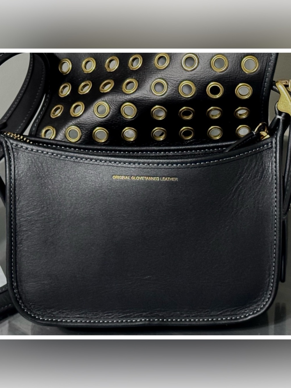 COACH Patricia Legacy BLACK Leather Crossbody Shoulder Bag 19 with Grommets - Picture 6 of 10